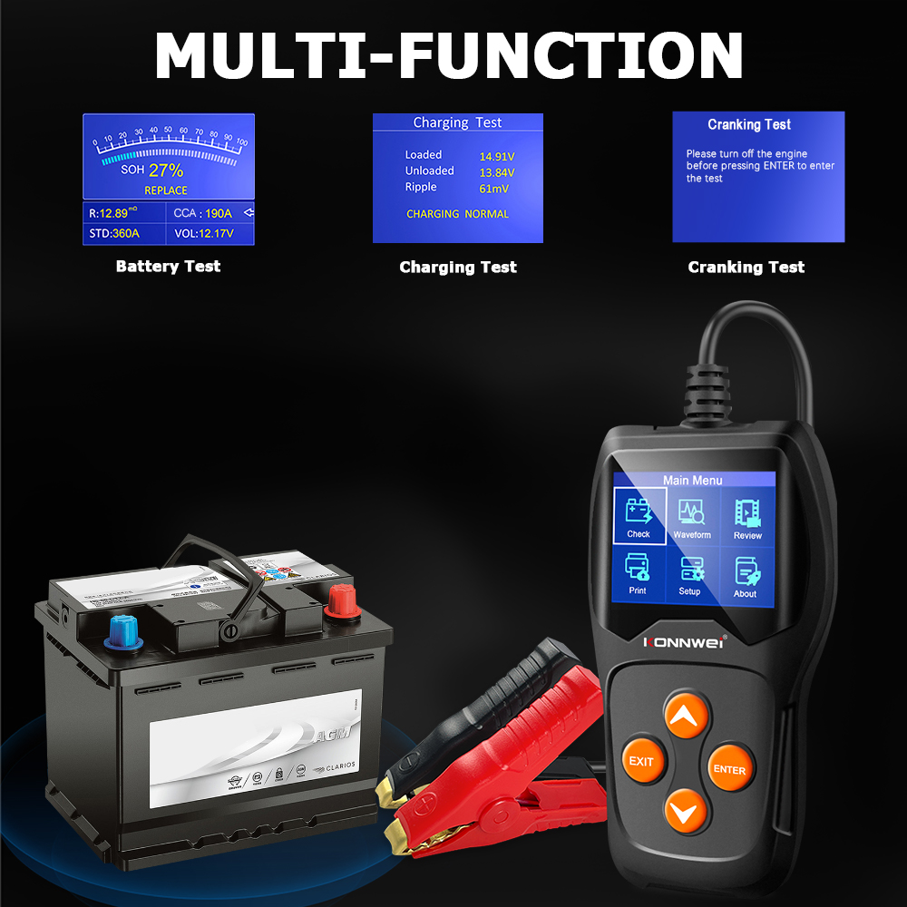KONNWEI KW600 Probador Profesi - Battery Monitor Coulometer reseña y precio