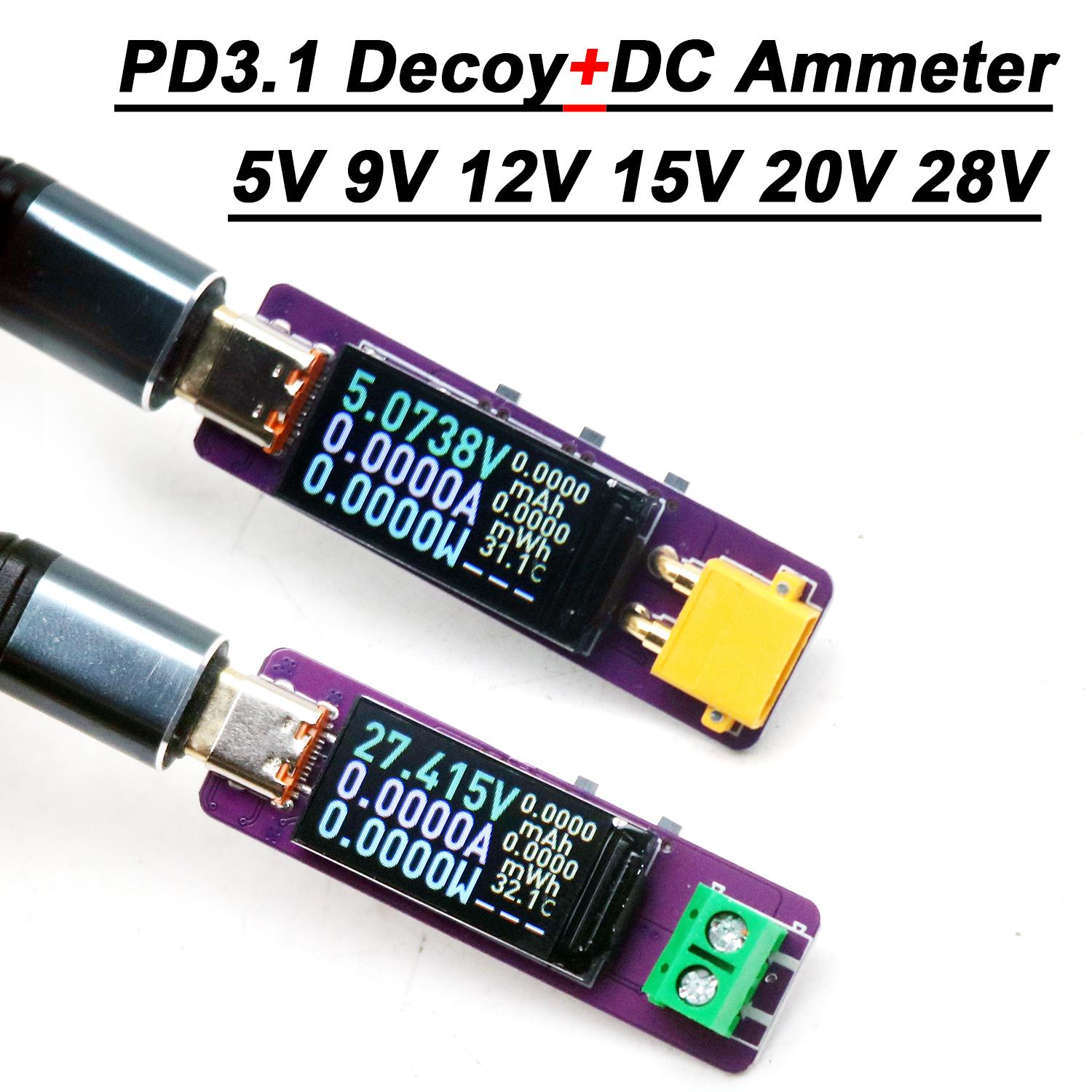 2in1 PD3.1 Decoy DC Voltmeter  - Battery Monitor Coulometer reseña y precio